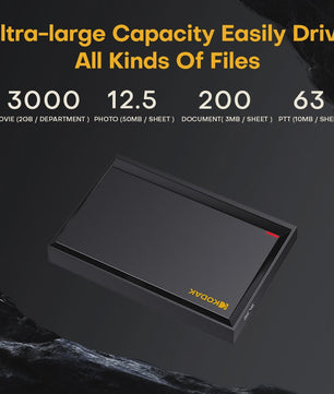 KODAK P190 Externe Harde Schijf 500GB/1TB - USB 3.0 Draagbare Opslag voor PC & Laptop