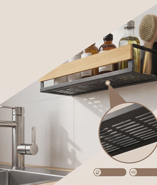 4-delige Bamboe Kruidenrek Set voor Wandmontage - Keuken Organizer