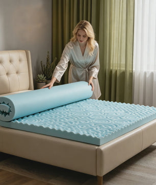 Luxe Traagschuim Matras Topper - 5-Zone Ergonomische Ondersteuning & Koel Comfort