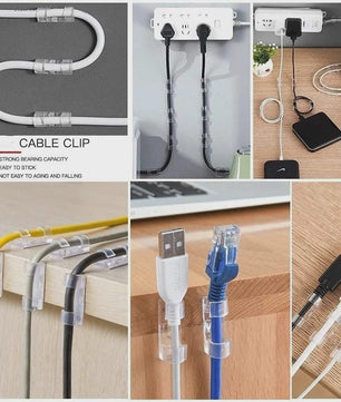 Zelfklevende Kabel Clips Organizer - Set van 20 Stuks voor Thuis, Kantoor & Auto