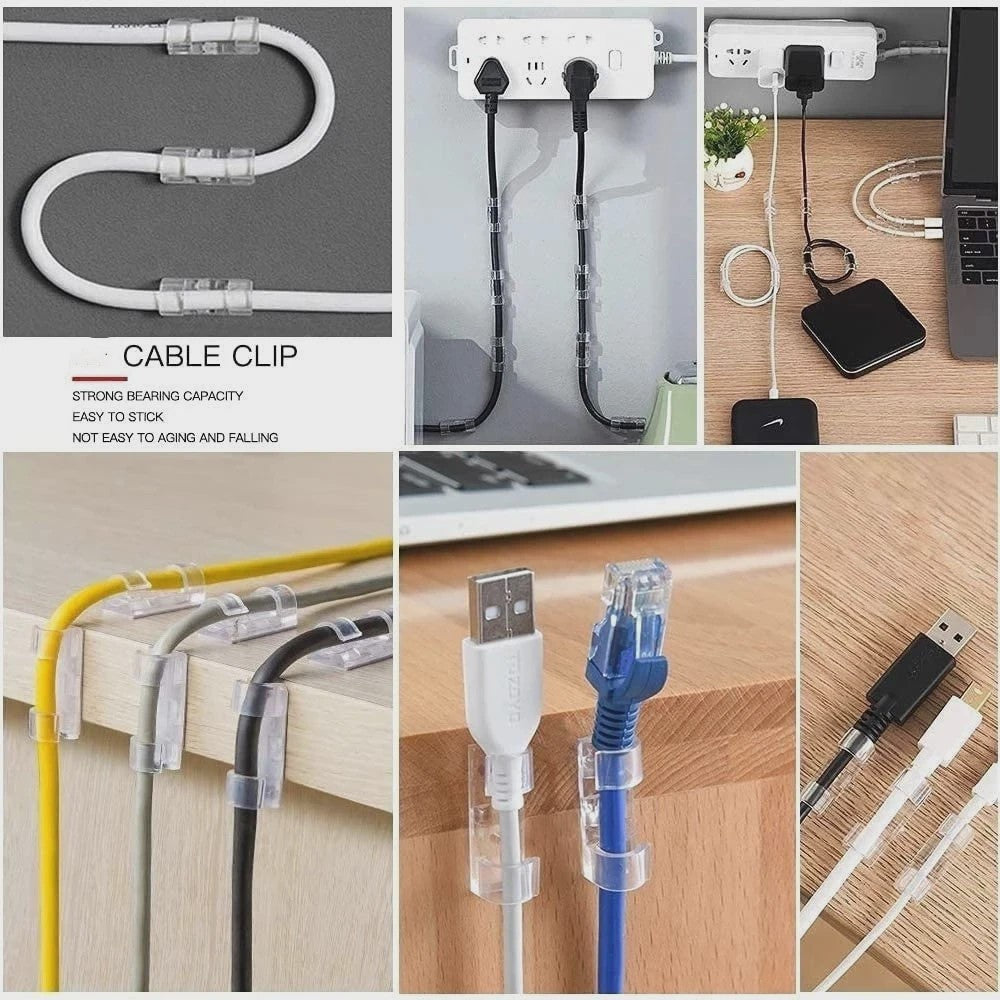 Zelfklevende Kabel Clips Organizer - Set van 20 Stuks voor Thuis, Kantoor & Auto