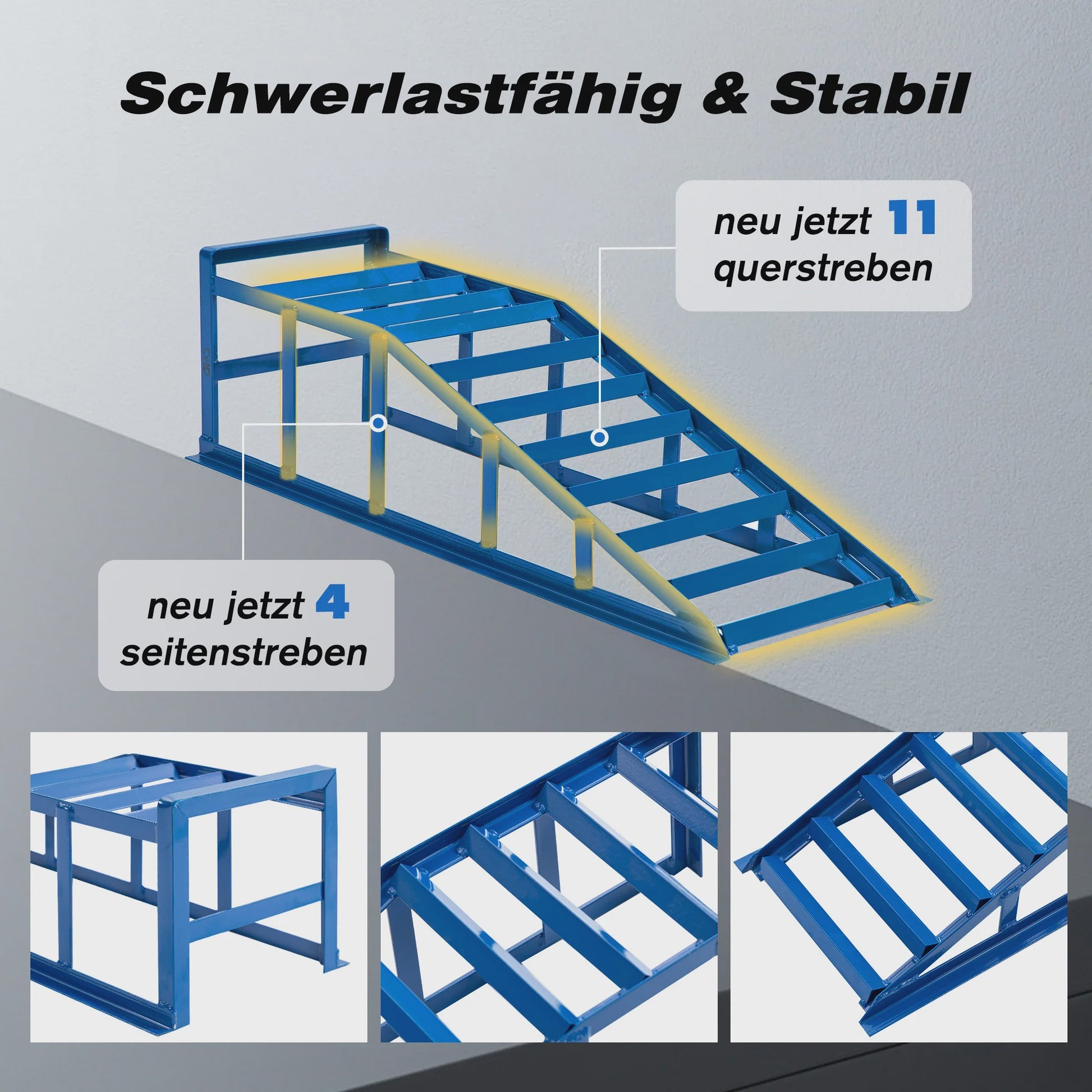 Set van 2 Stevige Stalen Autoramps 95x32x28cm - Heavy Duty Voertuigoprijplaten
