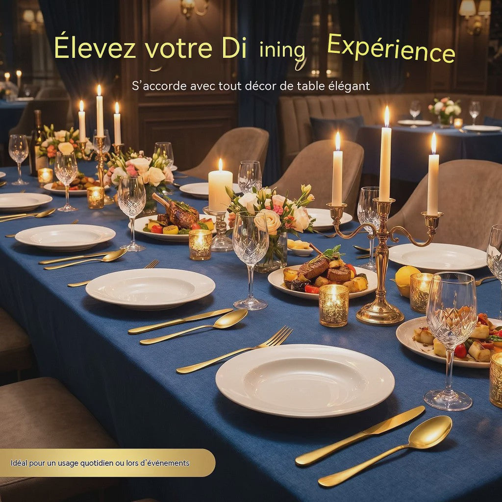24-delige Goudkleurige RVS Bestekset - Portugees Design, Steakmessen & Dessertlepels