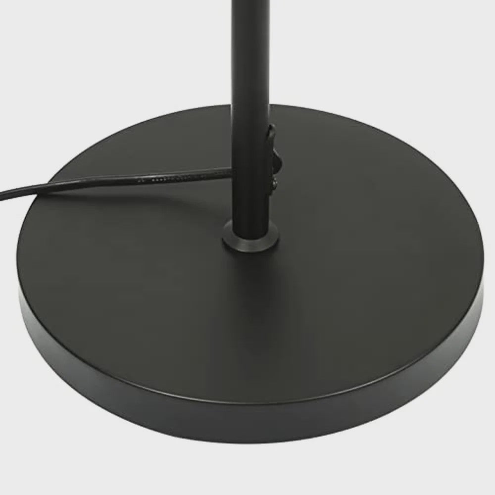 Industriële Staande Lamp Zwart Metaal - 3 Lichtpunten, E27 Fitting, 152cm Hoog