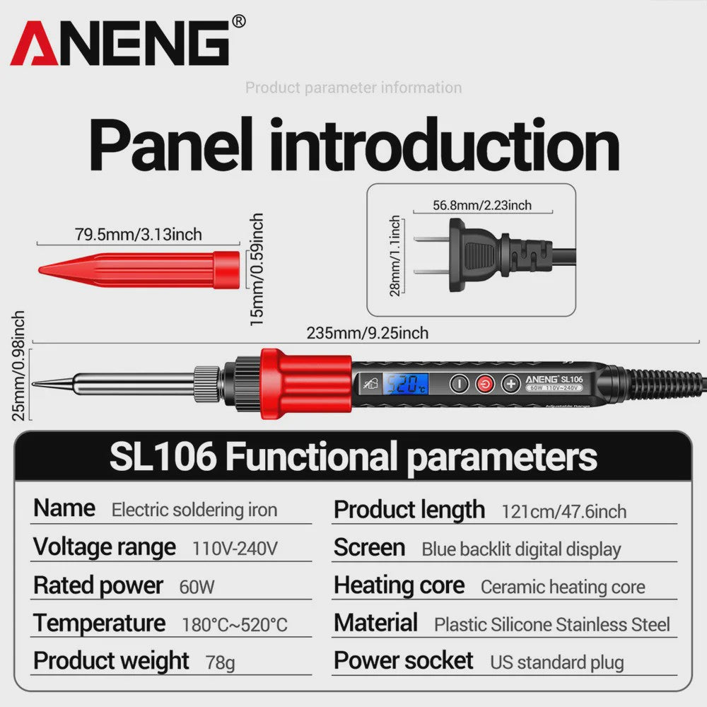 ANENG SL106 Digitale Soldeerbout met Instelbare Temperatuur (110V-220V)