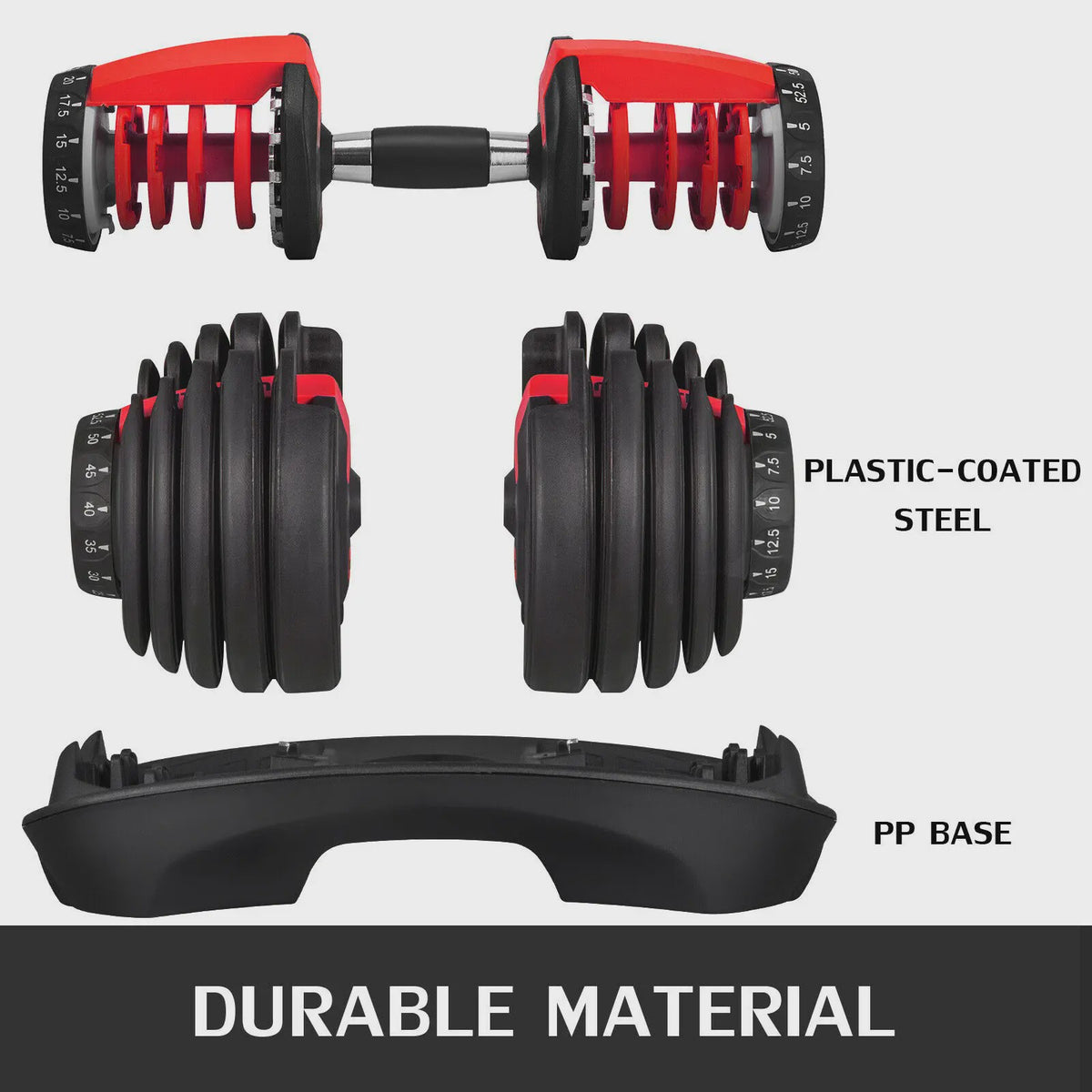 Verstelbare Dumbbell Set 2.5-24 KG - Ruimtebesparend en Veelzijdig Fitnessgewicht
