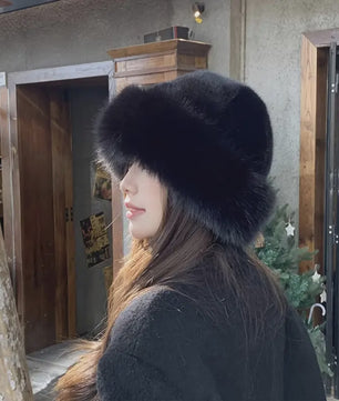 Dikke Pluche Warme Bontmuts voor Dames - Fluffy Winter Muts voor Koude Dagen