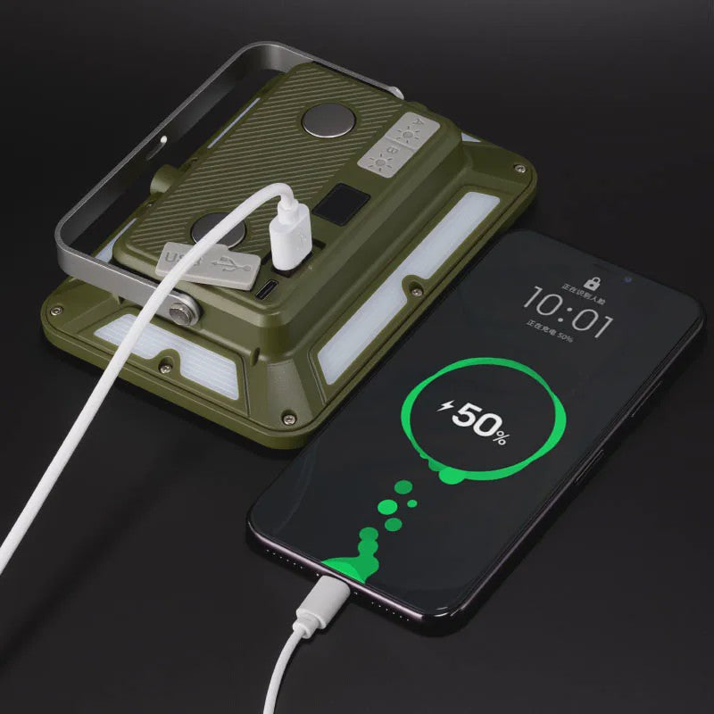 Oplaadbare Kampeerlamp Super Fel Werklicht met Magneet & Powerbank Functie