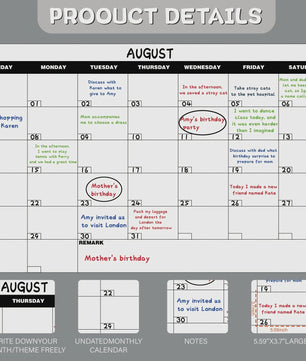 Extra Grote Herschrijfbare Wandkalender Poster - Maandplanner 100x65cm