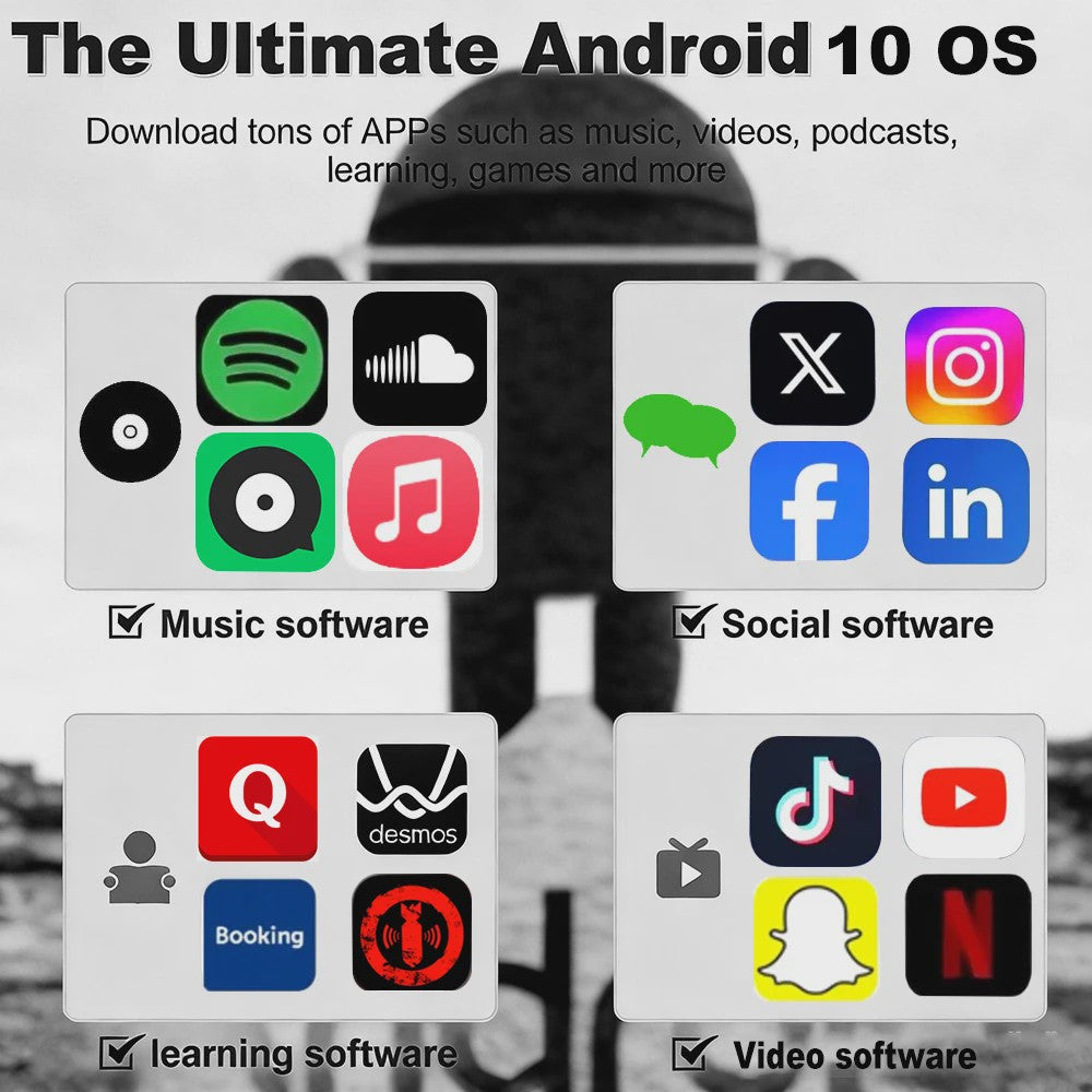 Famue PA03 Android MP3/MP4 Speler met WiFi, Bluetooth & 2.8" Scherm - Lossless Audio & App Downloads