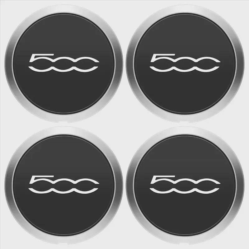 Set Naafdoppen Velgen 500 Logo voor Fiat 500 - 4 Stuks