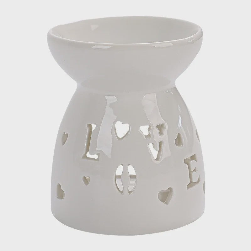 Witte Keramische Geurbrander voor Essentiële Oliën & Aromatherapie - Sfeervol Oosters Decoratie Ornament