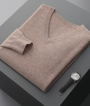 Herfst & Winter Heren V-hals Kasjmier Trui - Los, Dik & Casual