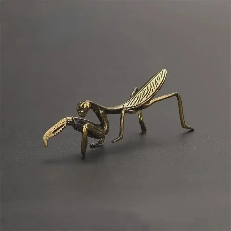 Antieke Bidsprinkhaan Miniatuur - Creatieve Decoratie voor Bureau en Huis