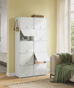WOLTU Schoenenkast met 10 Vakken - Ruime Opbergkast voor 40 Paar Schoenen (94x180x36.5cm)