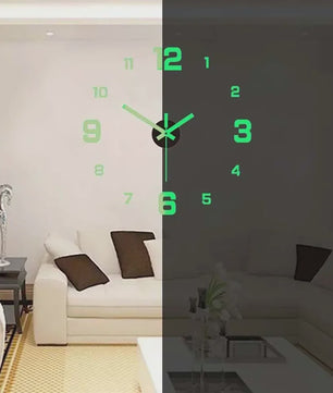 XL Lichtgevende Wandklok Stickers - DIY Klok voor Woonkamer & Slaapkamer