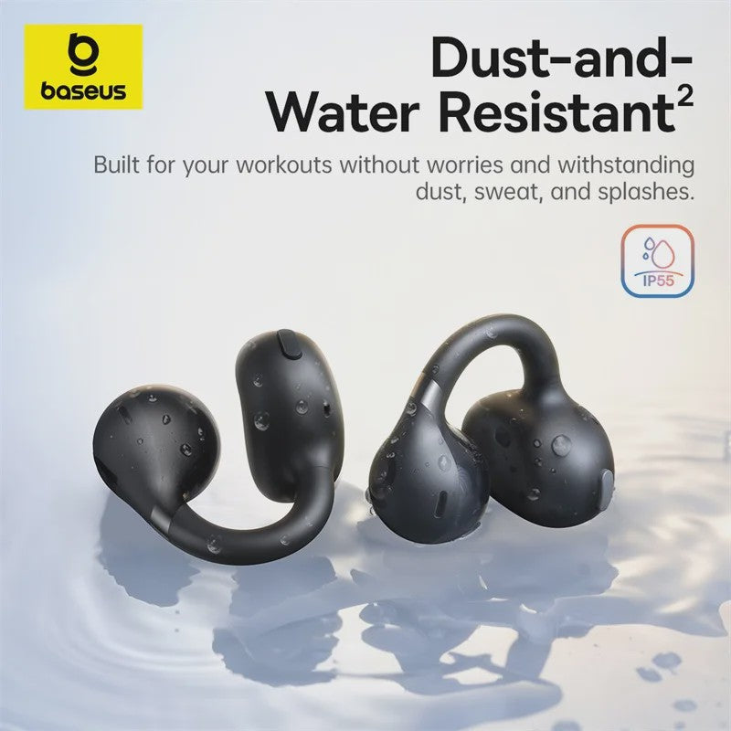 Baseus BC1 Open-Ear Oordopjes: Draadloze Clip-On Koptelefoon met Super Bass & Bluetooth 6.0