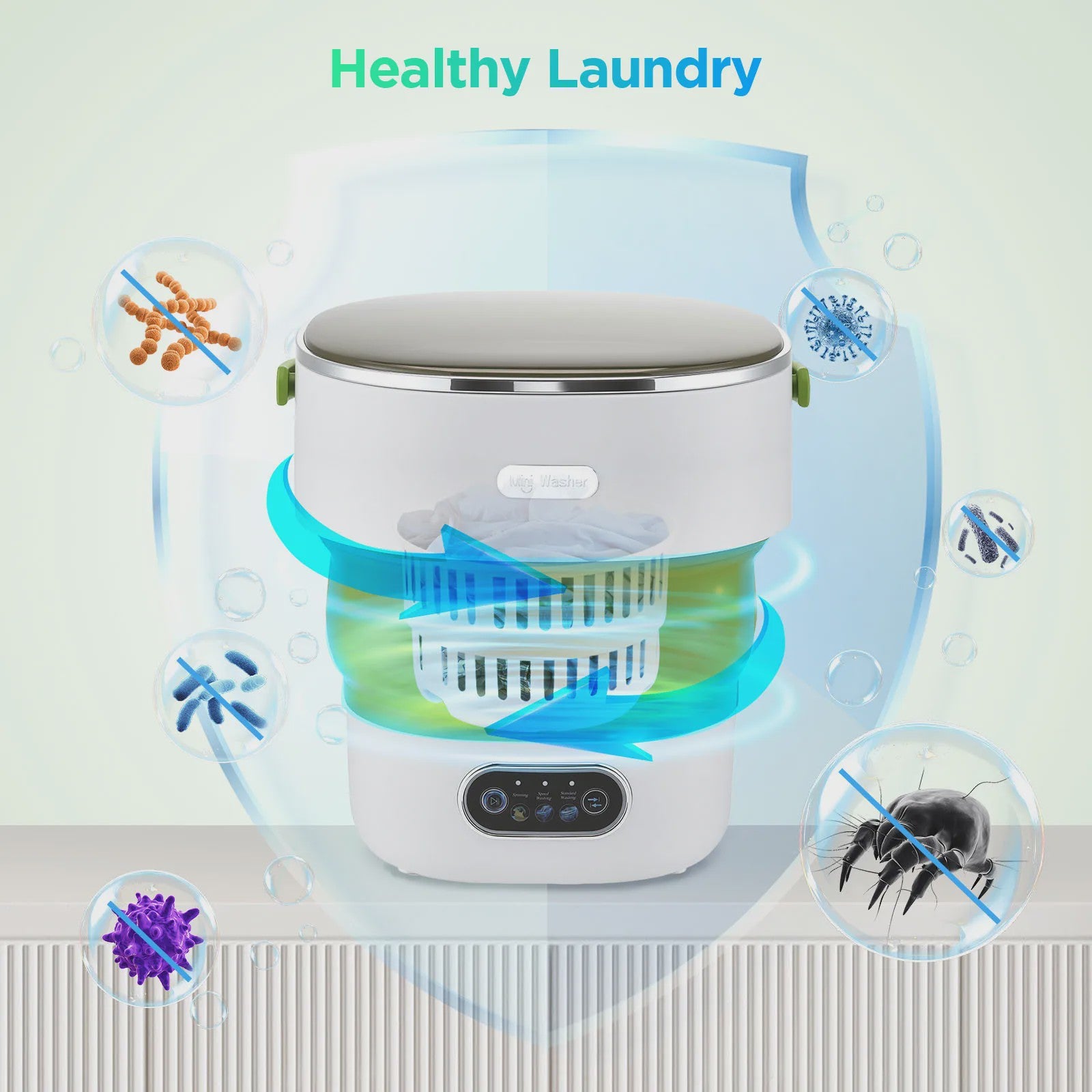 Mini Washing Machine 13 L Portable Washing Machine With Spinner, Travel Washing Machine With 3 Modes, Mobile Washing Machine