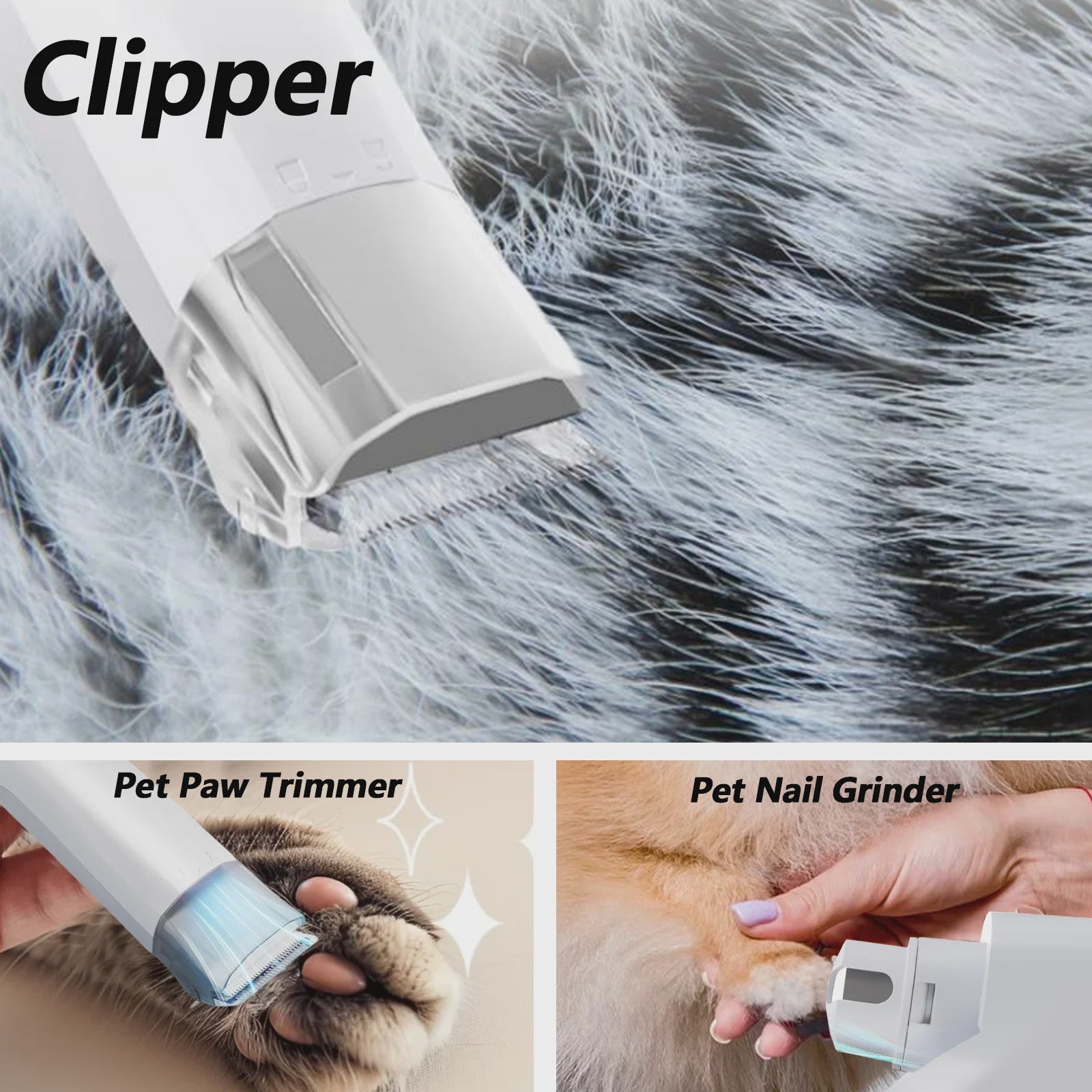 7-in-1 Honden en Katten Trim- en Vacuümset: Blaast, Zuigt & Trimt