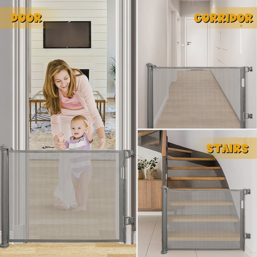 Intrekbare Veiligheidshekje voor Baby's en Huisdieren, 0-150cm Breed, Binnen & Buiten