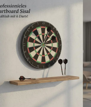 Professioneel Sisal Dartbord met 6 Darts - Toernooi Kwaliteit voor Huis, Bar & Recreatie