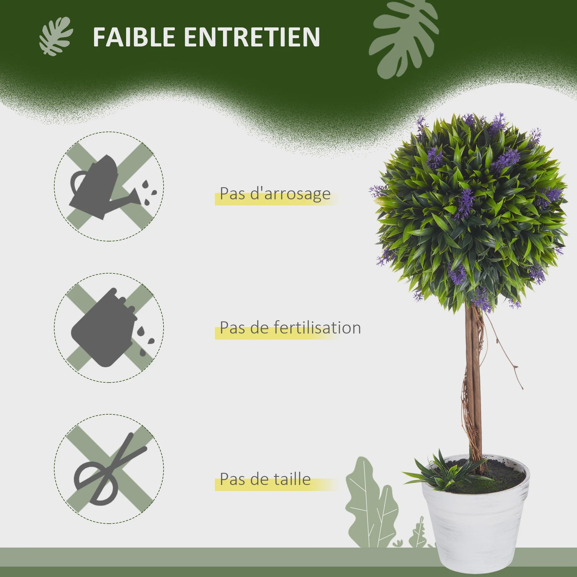 Set van 2 Kunstplanten met Lavendel - 60 cm Hoog - Inclusief Pot