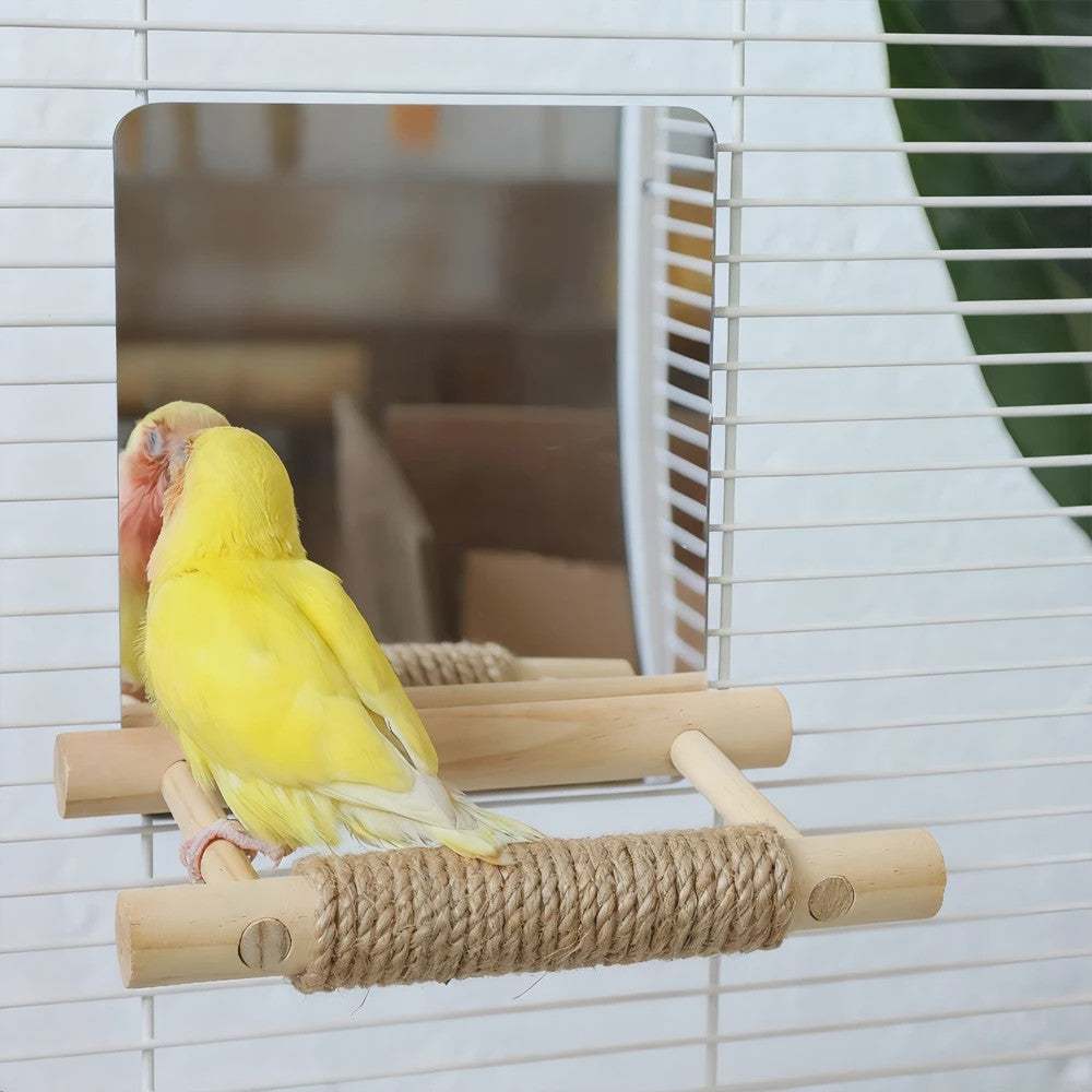 Vogel Speeltoren met Spiegel en Jute Touw - Klimmen, Kauwen & Pootverzorging voor Papegaaien