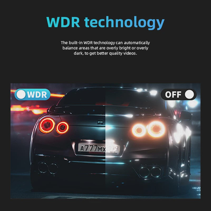 4K 3-Kanaals Dashcam met Infrarood Interne Camera, WIFI, GPS & Parkeermodus - 3'' LCD