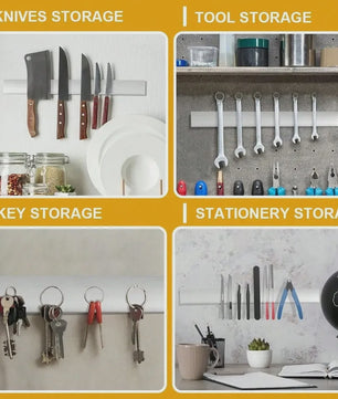 Magnetische Messenhouder voor Aan de Muur - Roestvrij Staal, Multifunctionele Keuken Organizer