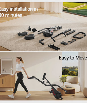 UMAY 5-in-1 Opvouwbare Hometrainer met Rugleuning, 8 Weerstandsniveaus & Weerstandsbanden