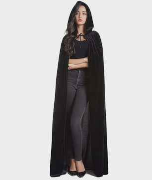 Luxe Fluwelen Cape met Capuchon - Middeleeuws, Heks, Vampier, Halloween & Cosplay Kostuum