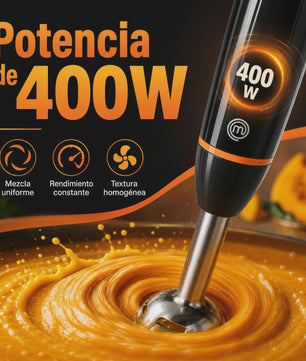 800W Staafmixer met RVS Bladen, Ergonomisch Ontwerp en 500ml Maatbeker - Zwart/Zilver