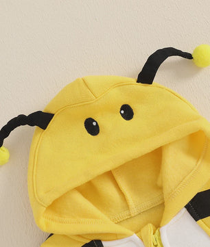 Schattig Baby Bijen Kostuum Romper met Muts en Sokken - Pasgeboren Outfit
