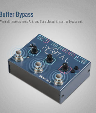 SONICAKE Portal QDS-06: 3-Kanaals Gitaar Effecten Pedaal met ABY Line Selector & Mixer
