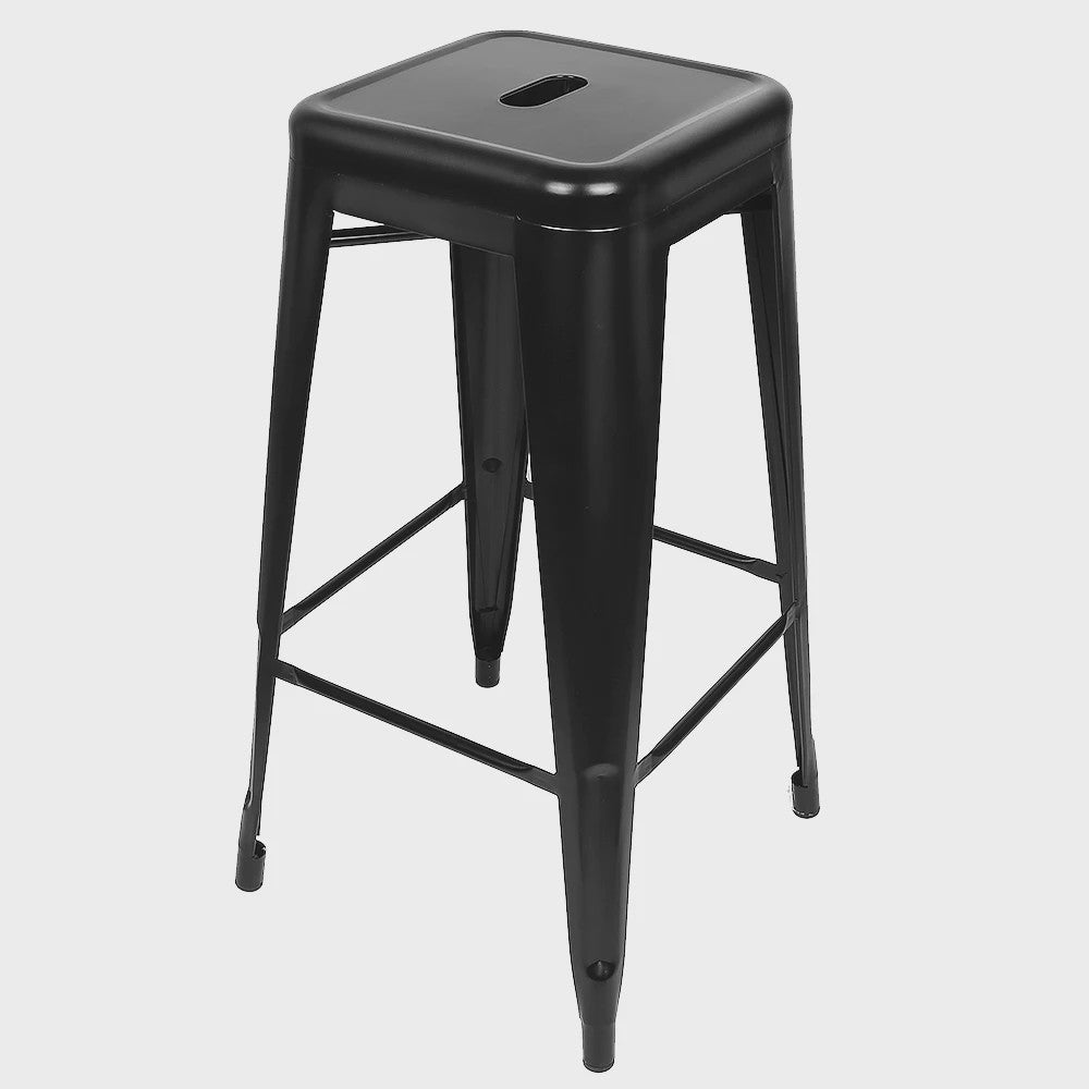 Set van 4 Industriële Barkrukken Metaal Zwart - 76cm Hoog