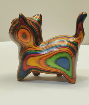 Houten Kat Beeldje - Creatieve Houtsnede Decoratie