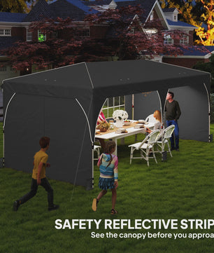 Outsunny Partytent 6x3m - Snel Opzetbaar, Waterdicht & UV-beschermend met Reflecterende Strips