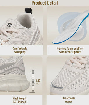 Baasploa Dames Sportschoenen - Lichtgewicht Ademende Hardloopsneakers met Anti-slip Zool