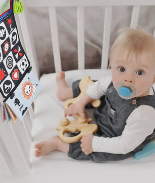 Zachte Baby Stoffen Boek met Spiegel - Interactief Educatief Montessori Speelgoed