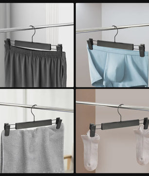 Set van 10 Verstelbare Anti-slip Kledinghangers met Clips voor Broeken, Rokken en Jeans