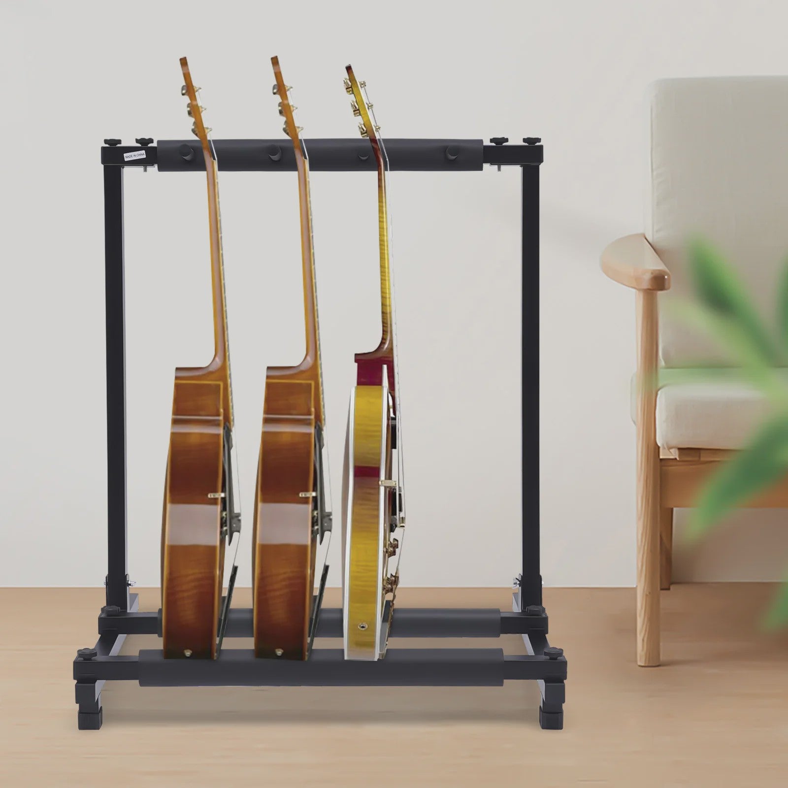 3-delige Gitaarstandaard - Opvouwbaar - Voor Gitaar & Basgitaar