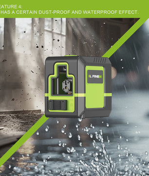Lfine Groene Laserwaterpas met 2 Lijnen (Horizontaal/Verticaal) - Automatische Zelfnivellering