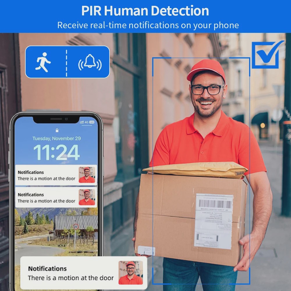 Slimme WiFi Video Deurbel met 1080P Camera, Tweeweg Audio & Nachtzicht - Tuya App