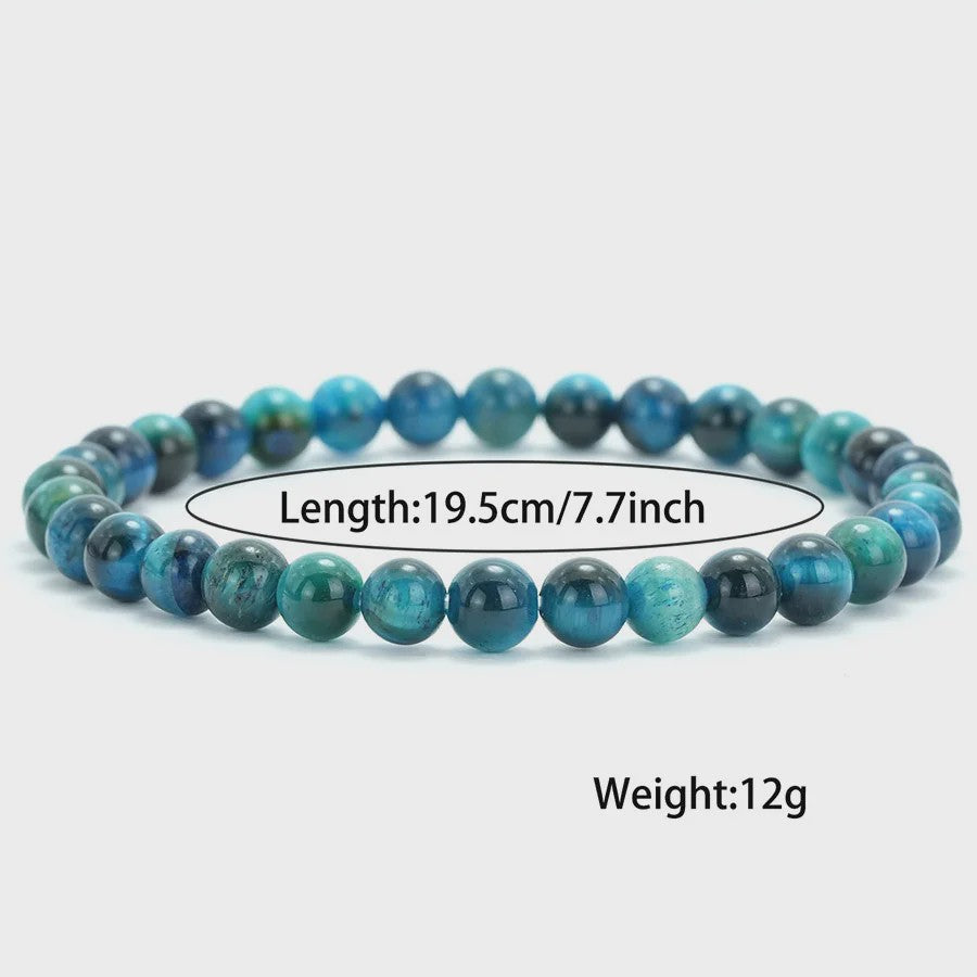 Premium Blauwe Tijgeroog Kralen Armband - Unisex, Meditatie & Helende Sieraden