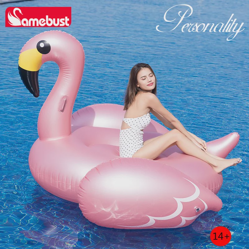 Opblaasbare Flamingo Zwemband - XL Roze Goud - Strand & Zwembad Plezier