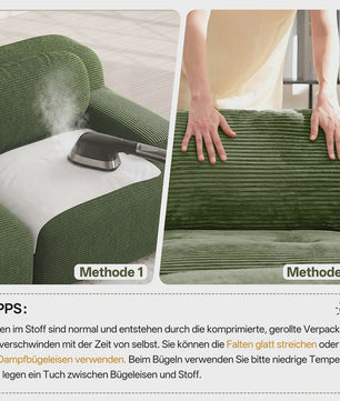 Luxe 82'' Loveseat Bank met Gebogen Armleuningen en Hoge-elastische Bekleding