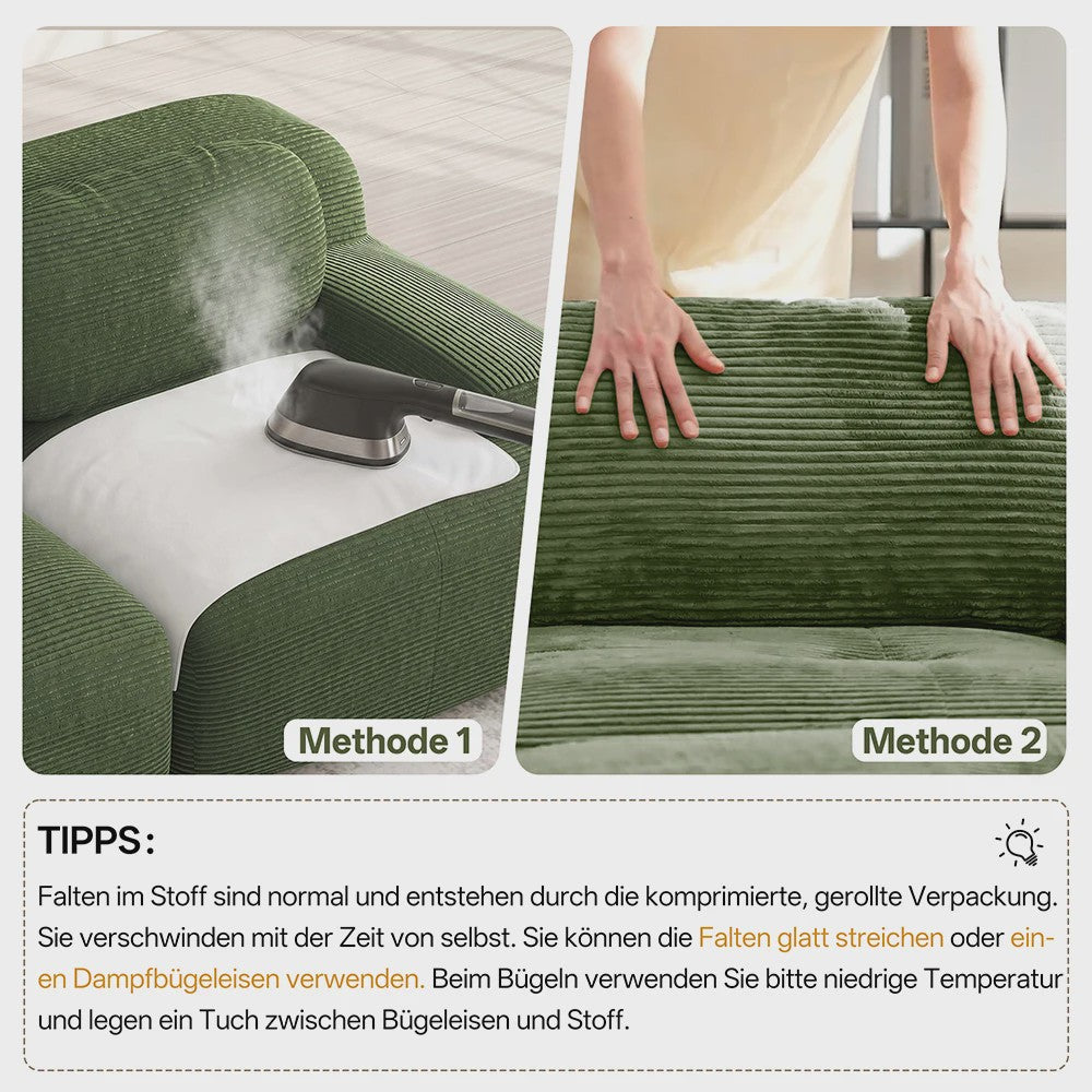 Luxe 82'' Loveseat Bank met Gebogen Armleuningen en Hoge-elastische Bekleding