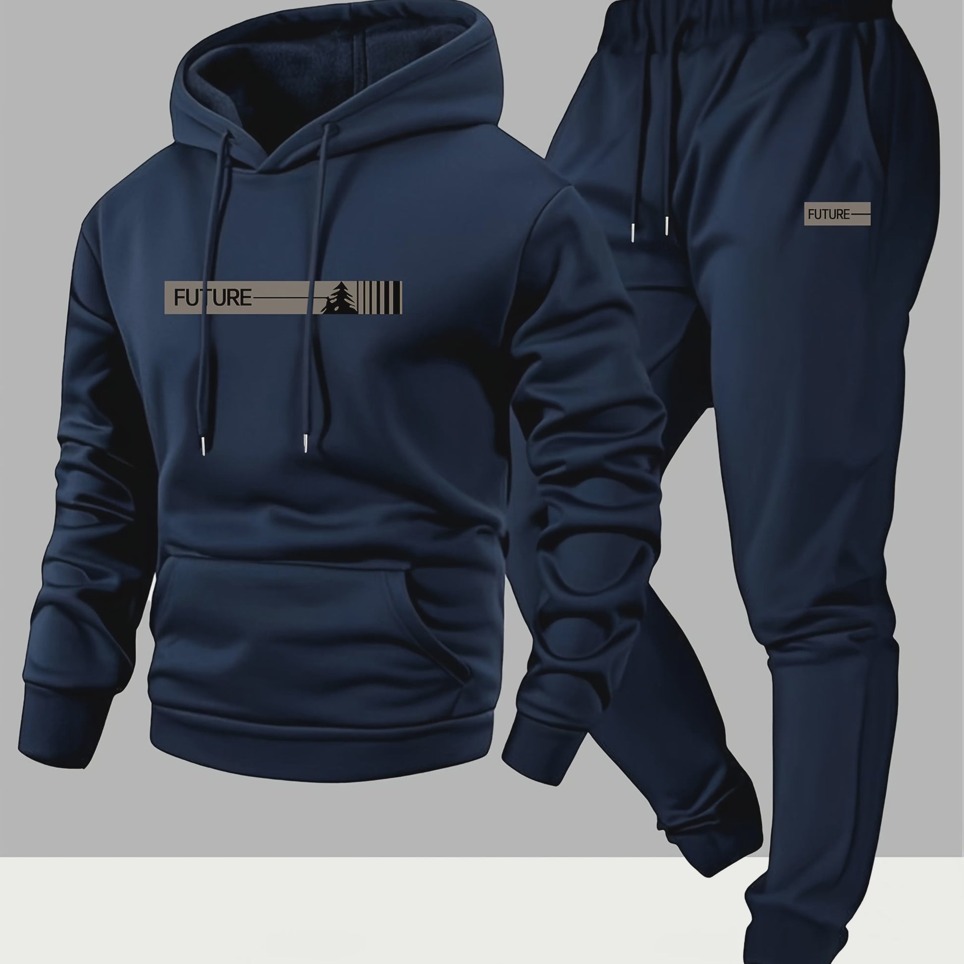 Heren Trainingspak Herfst: Casual Lange Mouw Hoodie & Joggingbroek Set