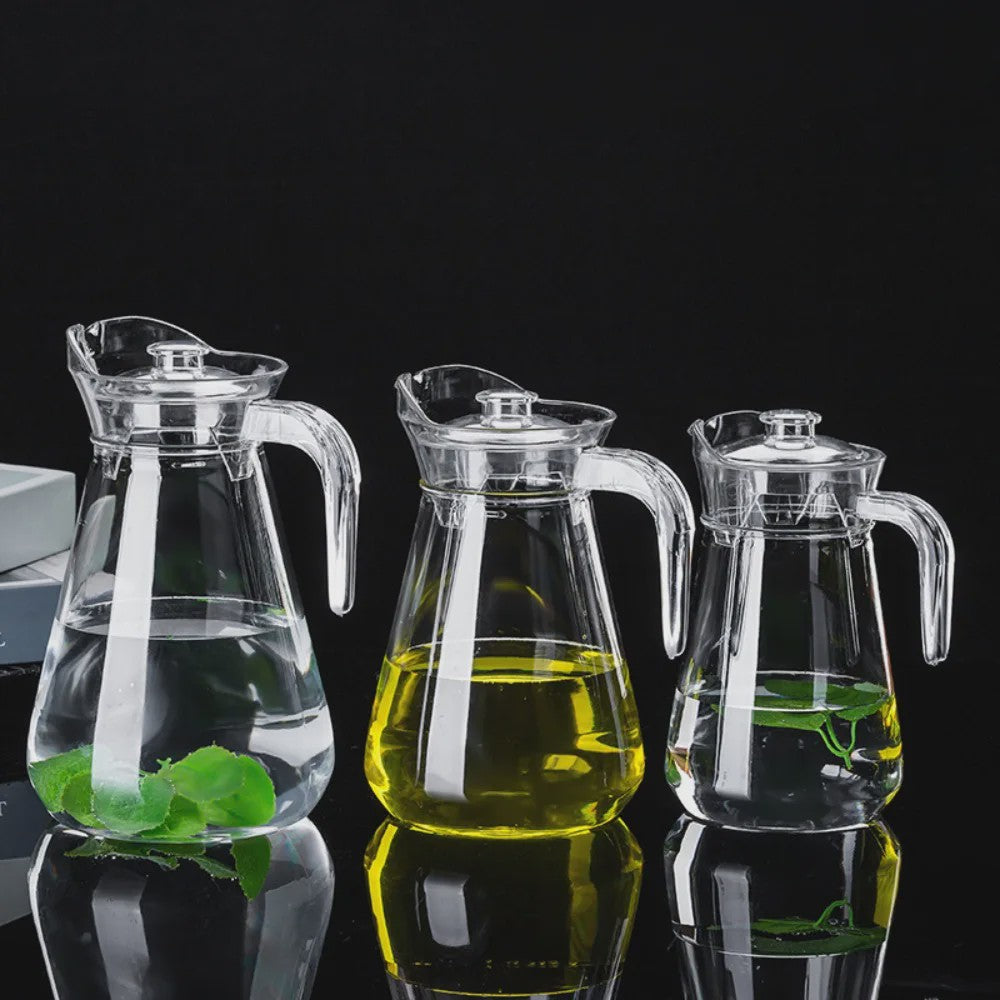 Acryl Waterkan met Deksel - 1L, 1.5L, 2L - Hittebestendig & Veelzijdig