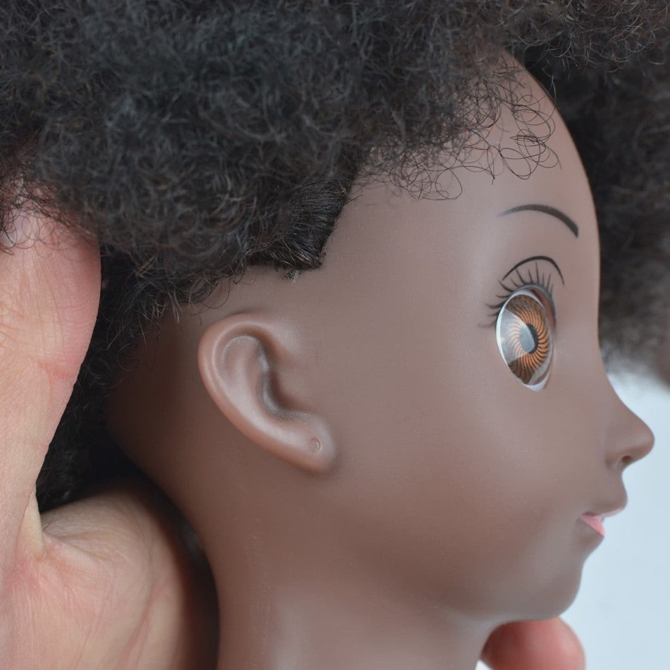 Professionele Pruikenkop met Afro Haar - Trainingshoofd voor Haarstylisten en Vlechters